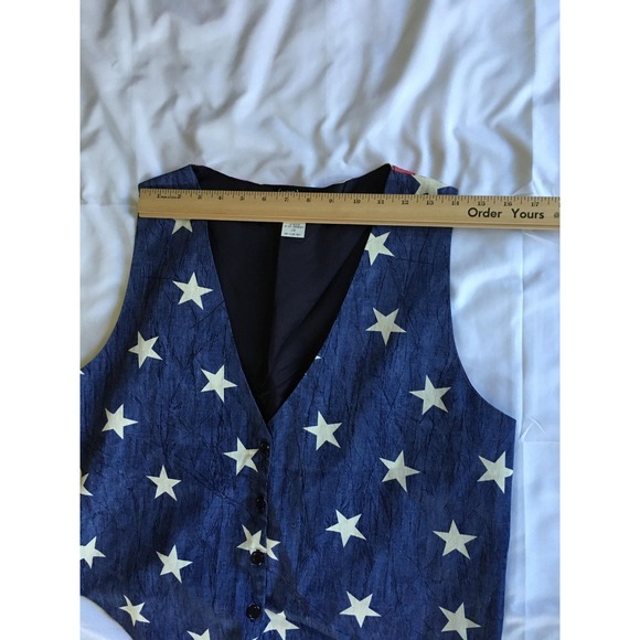 Smoke Valley Vest Womens L/XL Blue USA Flag Stars Stripes Patriotic‎ Americana - Picture 7 of 10